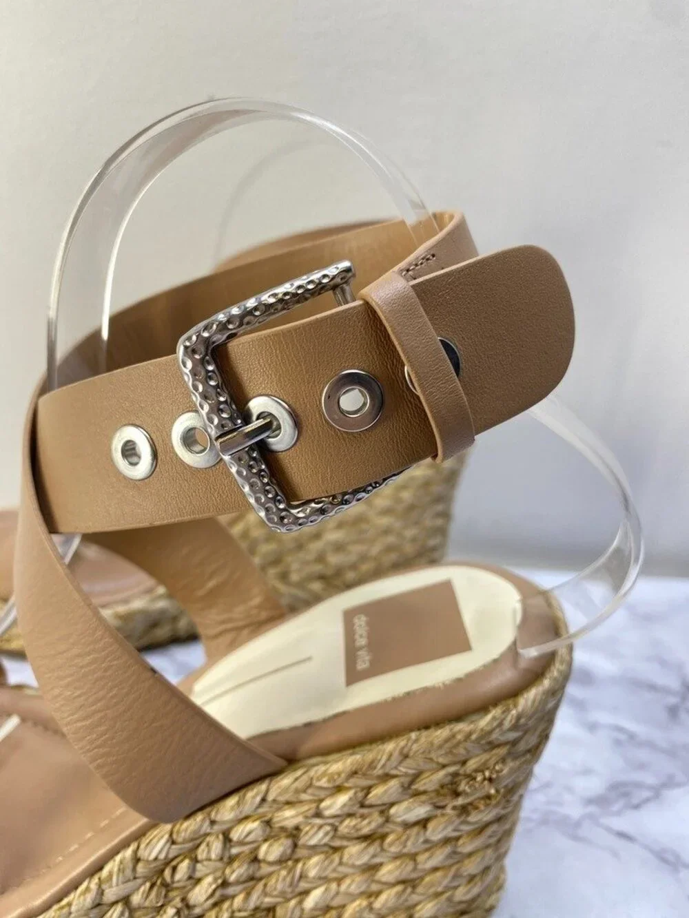 Dolce Vita Women's Tan Wrap Espadrille Wedge SZ 8