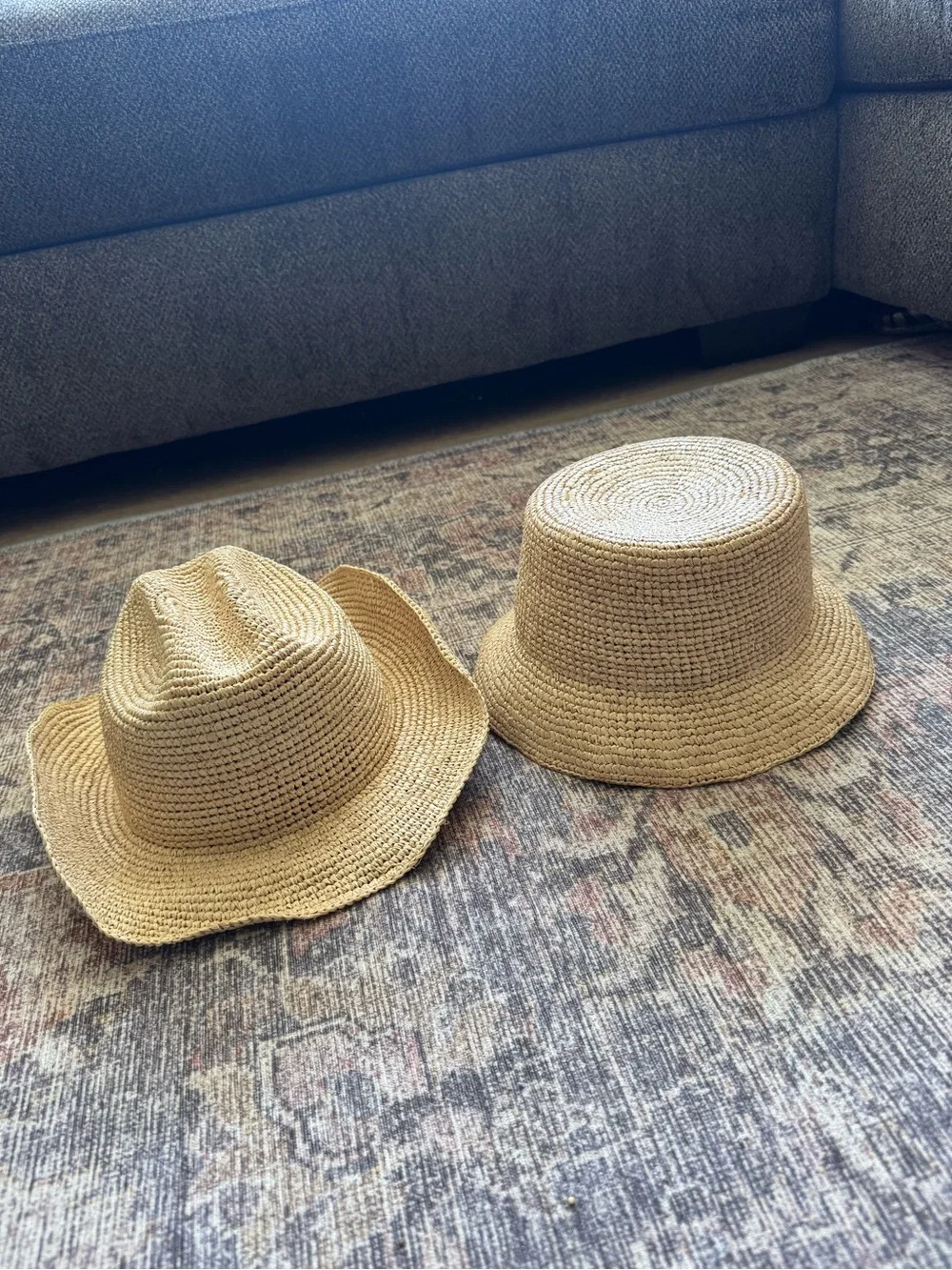 Augustine hat co women’s raffia Sun Hats (milly & isla)- Natural (set of 2)