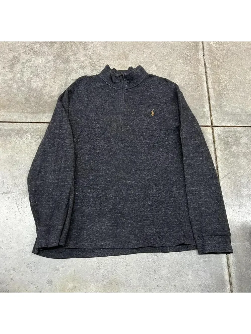 vintage polo ralph lauren dark grey quarter zip sweater size xl
