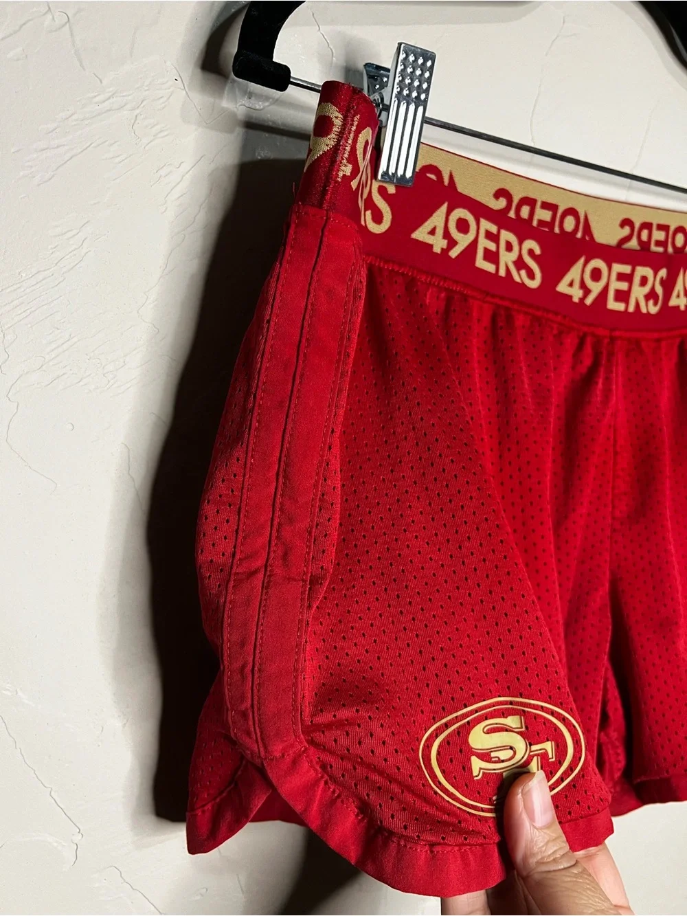 Nike Dri-FIT San Francisco 49ers Red Mesh Running Training Athletic Shorts