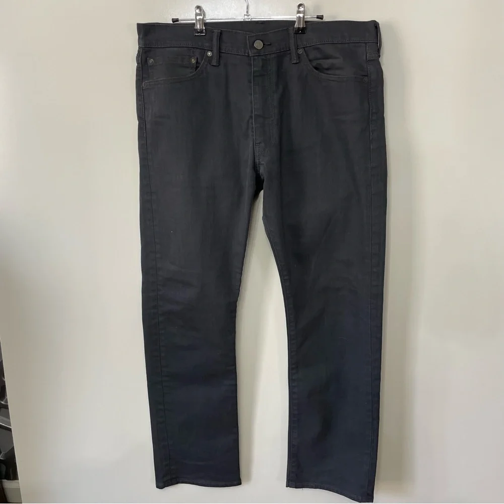 Levi's 513 Straight Slim Fit Charcoal Gray Denim Jeans, 36 x 30
