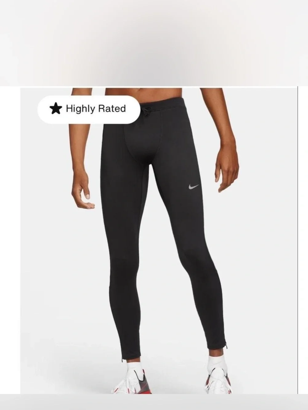 Mens Nike Black and Gray Women's High-Waist Athletic Leggings