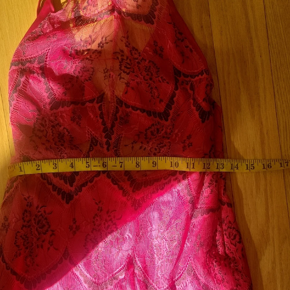 Free People Nothing Like This Hot Pink Lace Halter Mini Dress