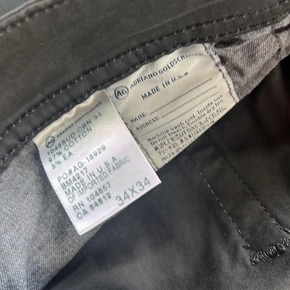 AG Adriano Goldschmied The Protege Straight Leg Jeans in Dark Gray Size 34x34