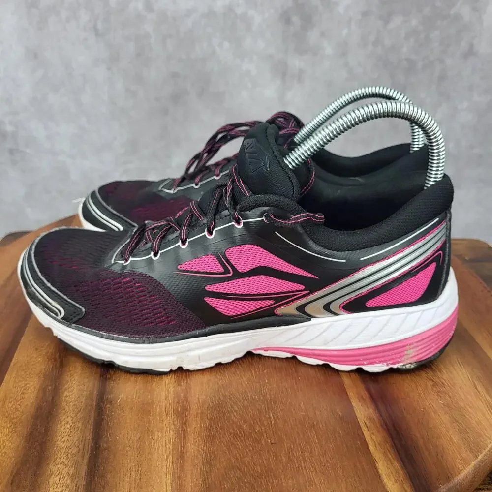 Avia ‎ Running Shoes Womens 8.5 Black Pink Arch Support Sneakers Trainers