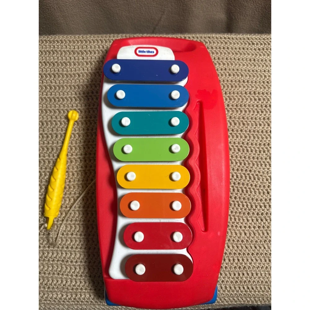 Vintage Little Tikes Tap-a-Tune Xylophone Rainbow Musical Pull Toy Red 612171