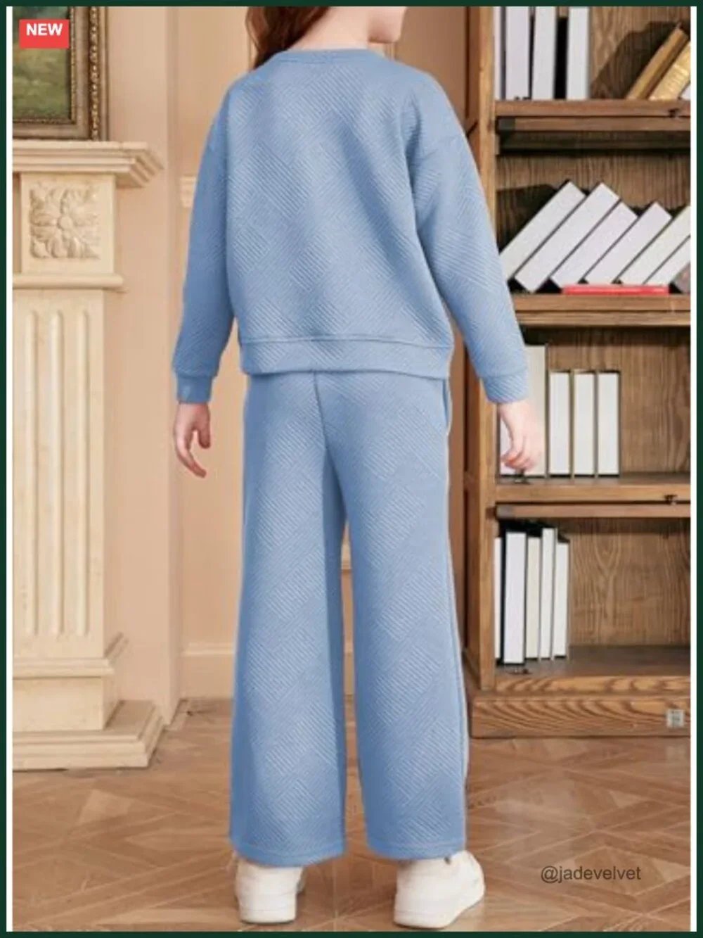Girls 2-Piece Cable Knit Set Long Sleeve Wide Leg Pants Outfit