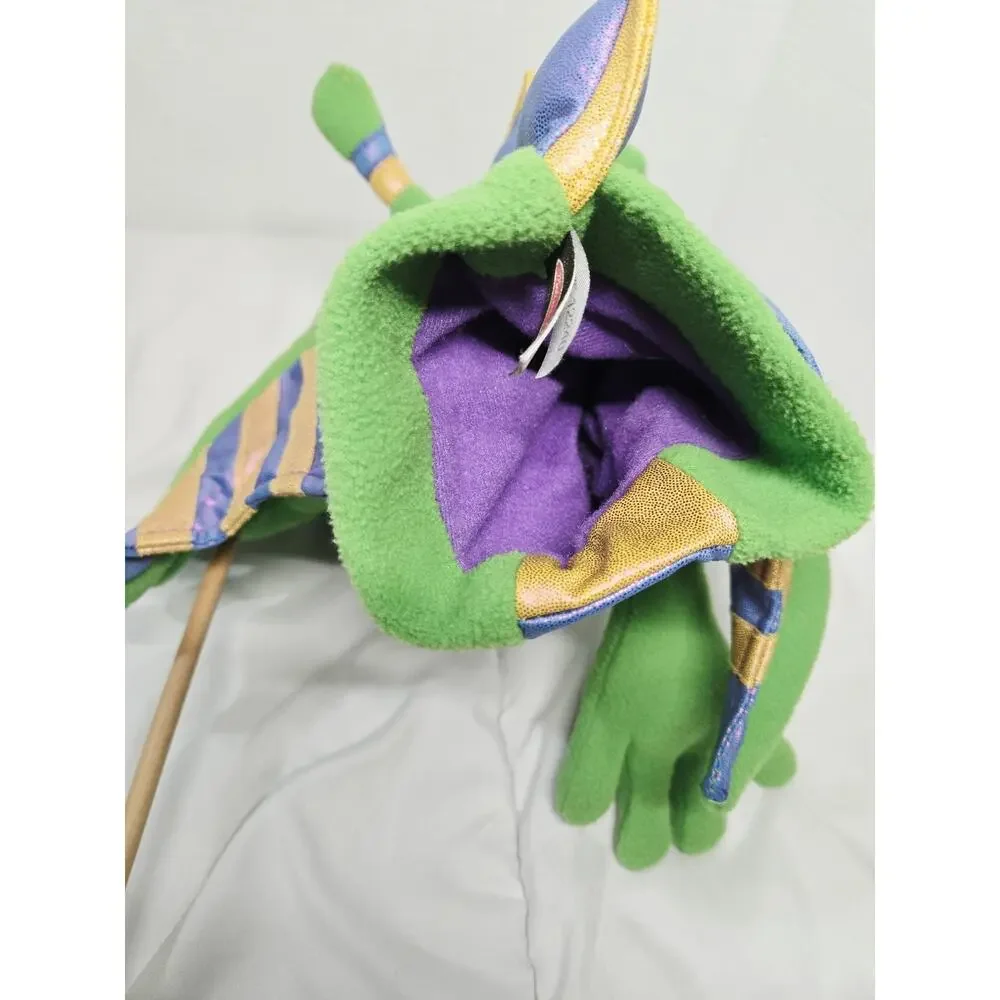 Melissa and Doug Smoulder The Dragon Hand Puppet Plush Toy w/ Stick 12” Retired