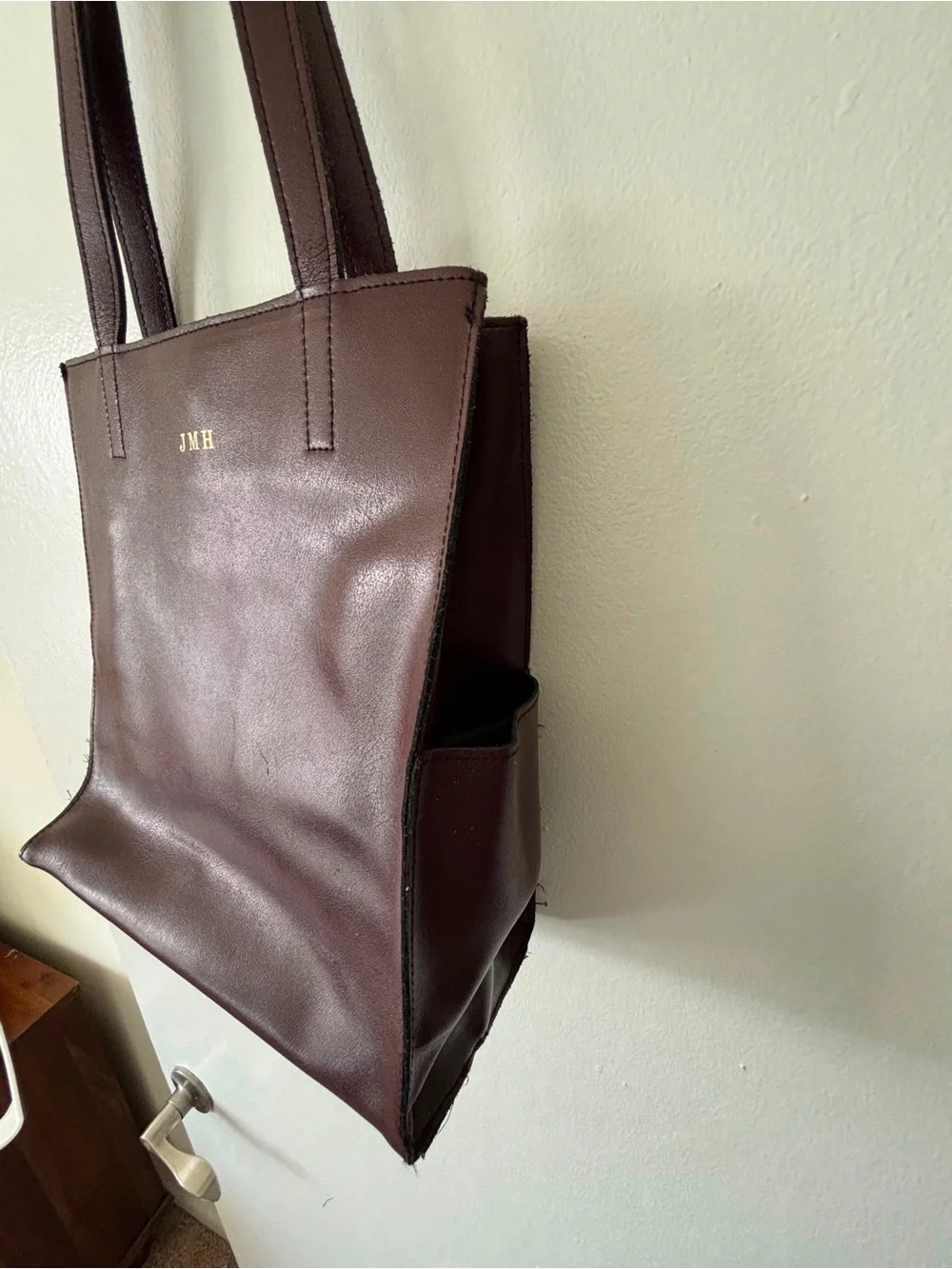 JMH monogrammed burgundy