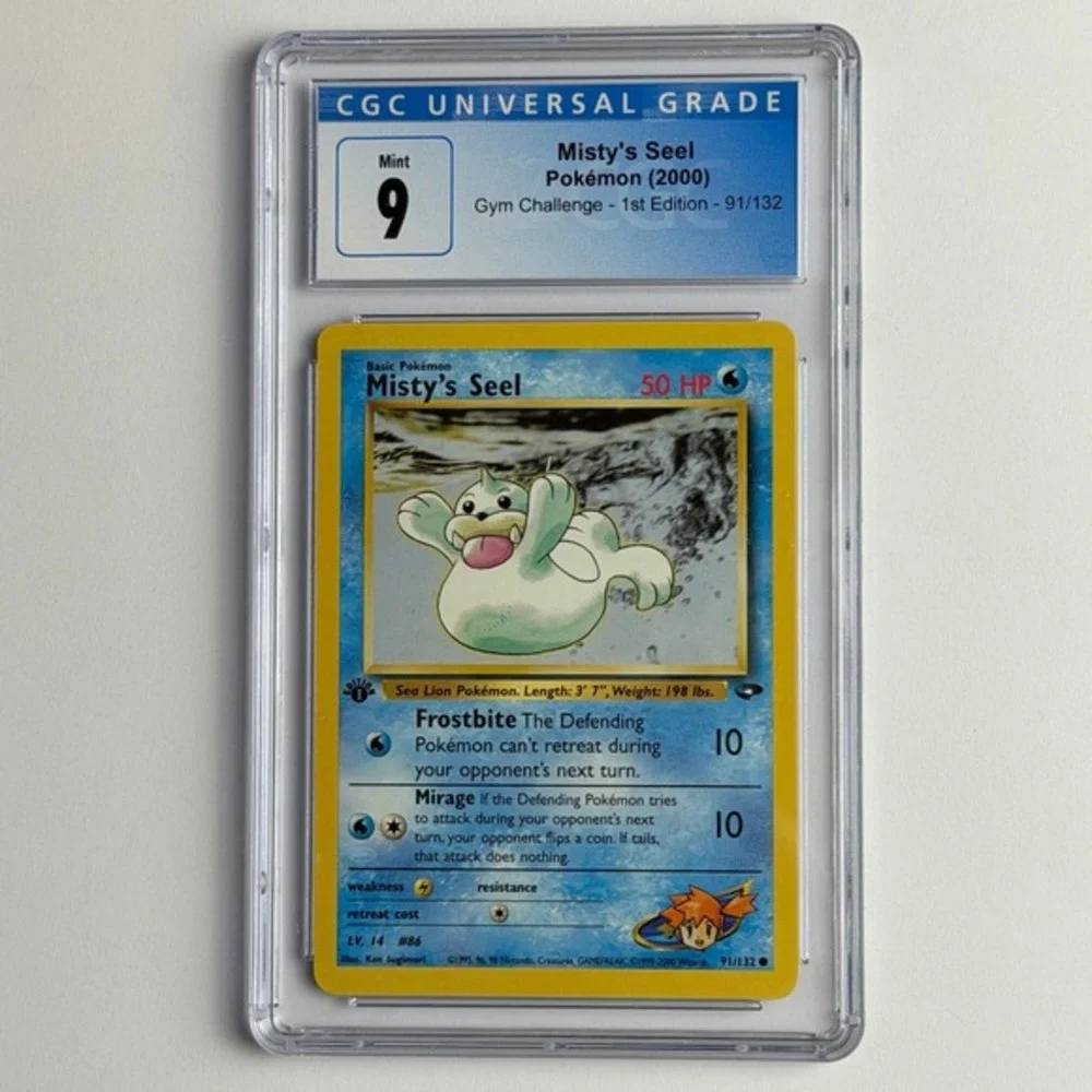 Misty's Seel 1st Edition 91/132 CGC 9 Mint TCG Pokemon 2000 Gym Challenge WotC