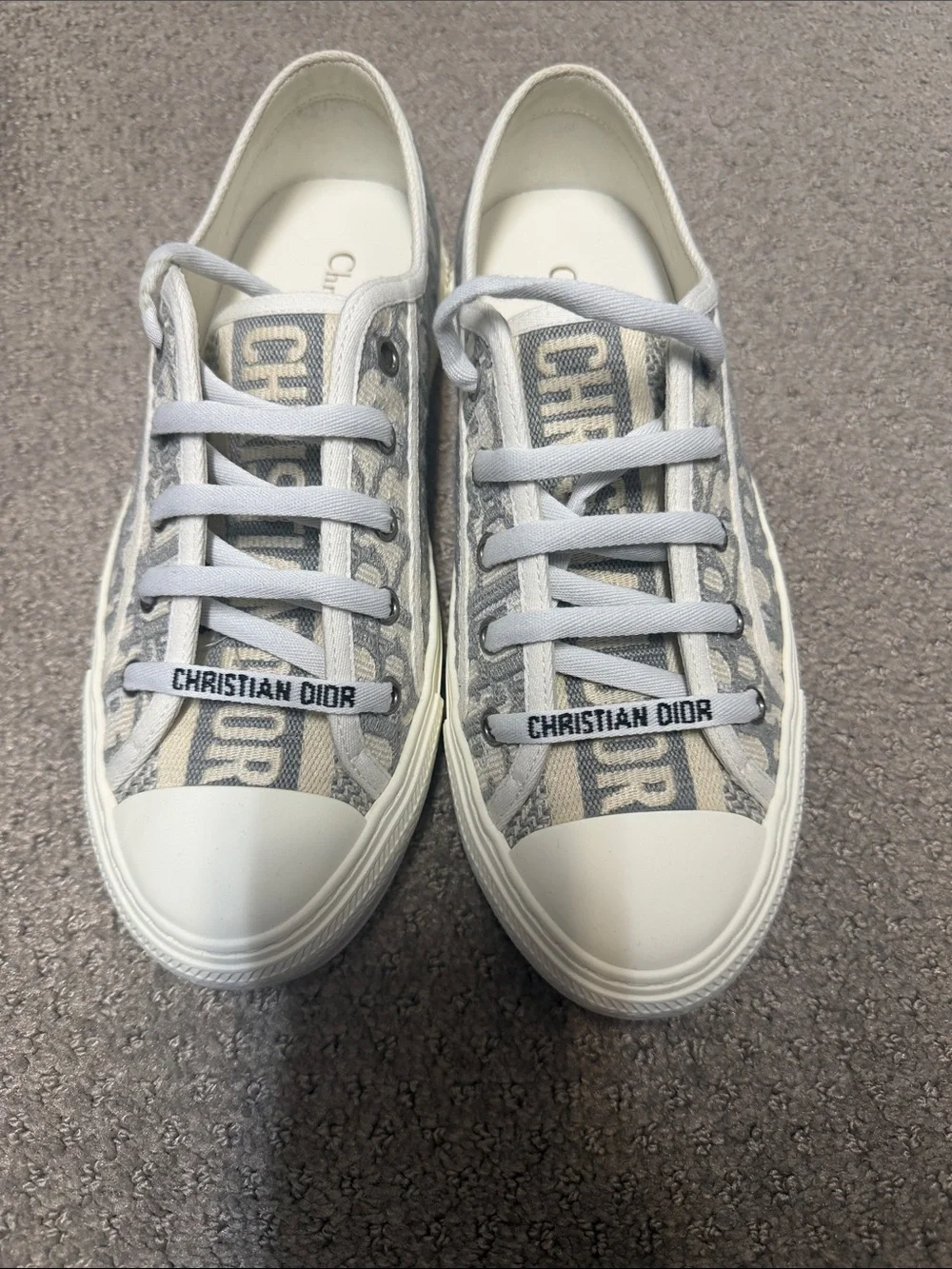 Dior Beige & White Low-Top Sneakers