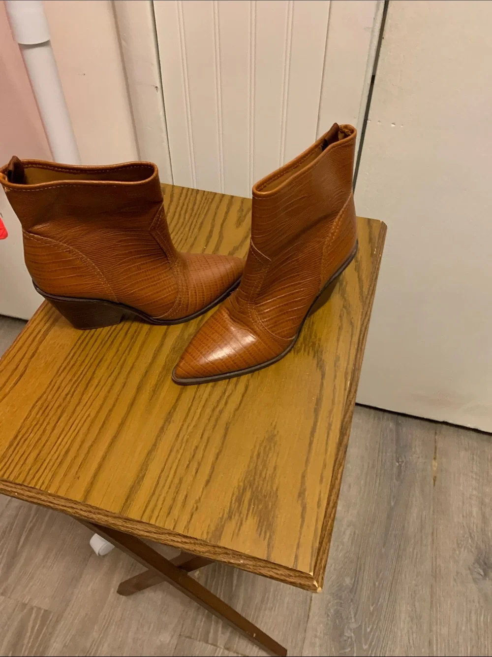 SARTO By Franco Sarto Cognac Pointed-Toe Ankle Booties