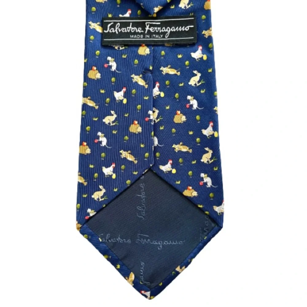 Salvatore Ferragamo Animal Bunny chicken Hedgehog Men’s Neck Tie