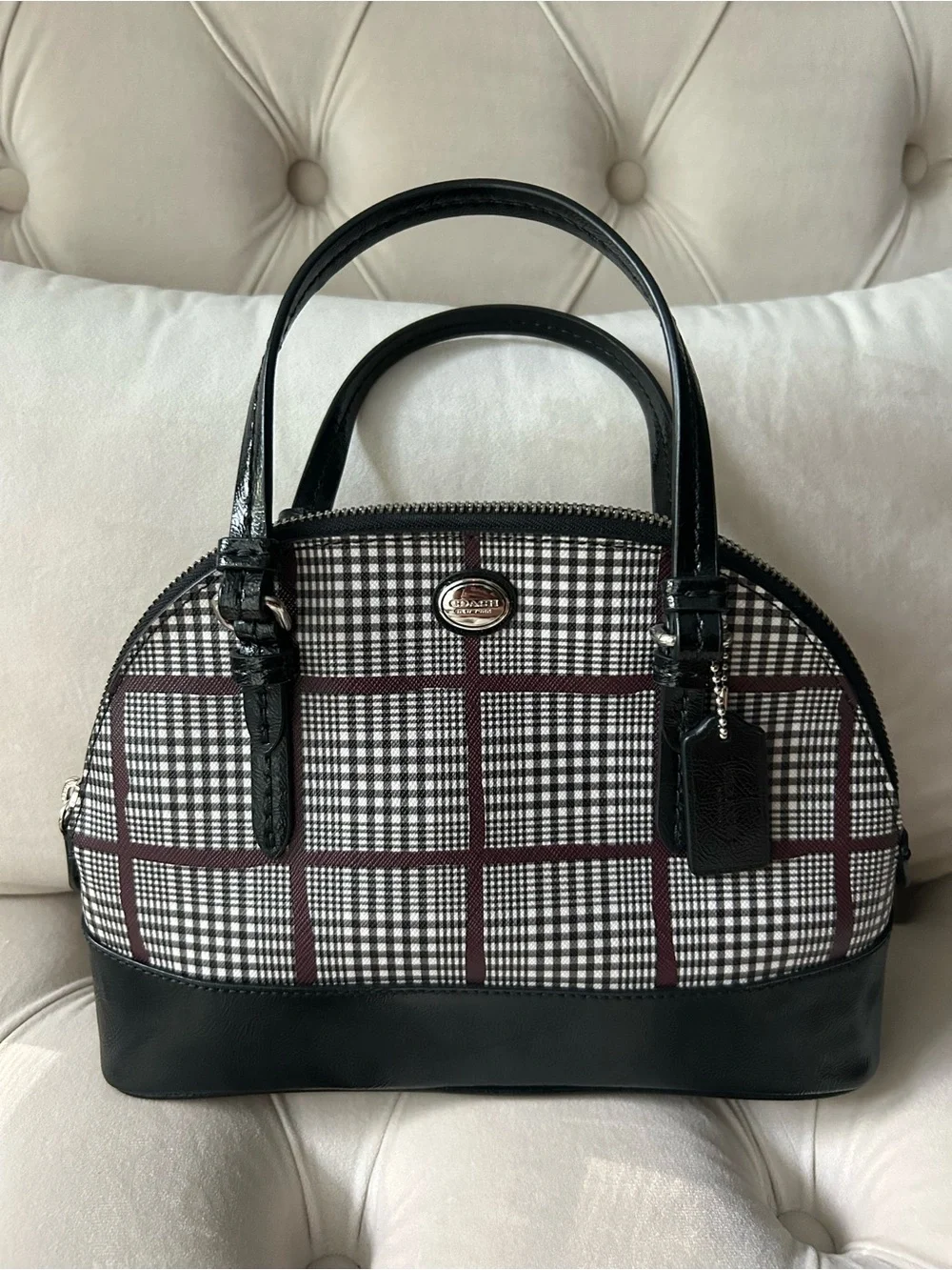 Coach Peyton Glen Plaid Cora Domed Satchel