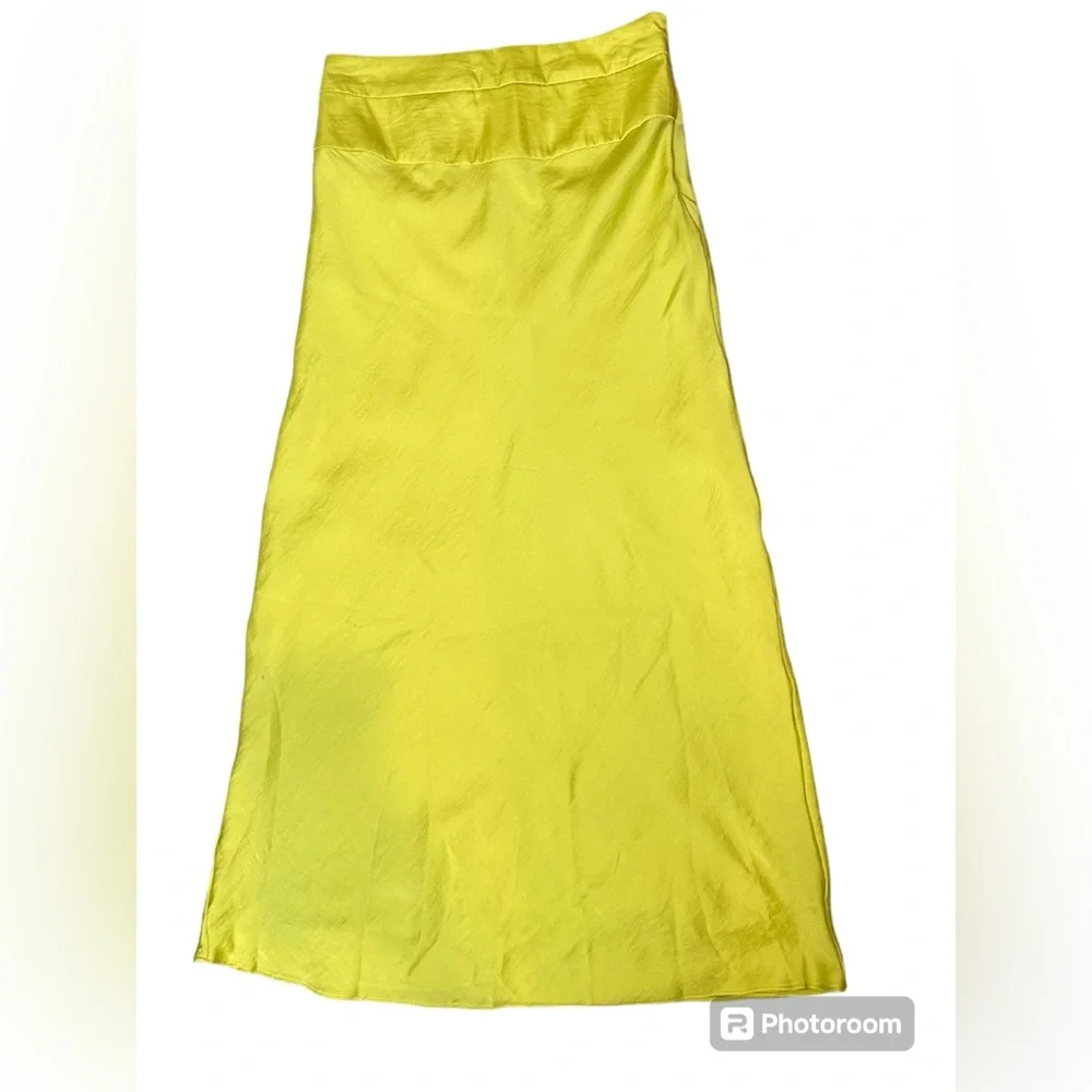 Free People Lemon Yellow Midi Pencil Skirt