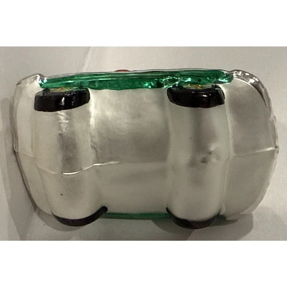 Radko Santa Claus Holly Trim Hat in Green Convertible‎ Car Christmas Ornament