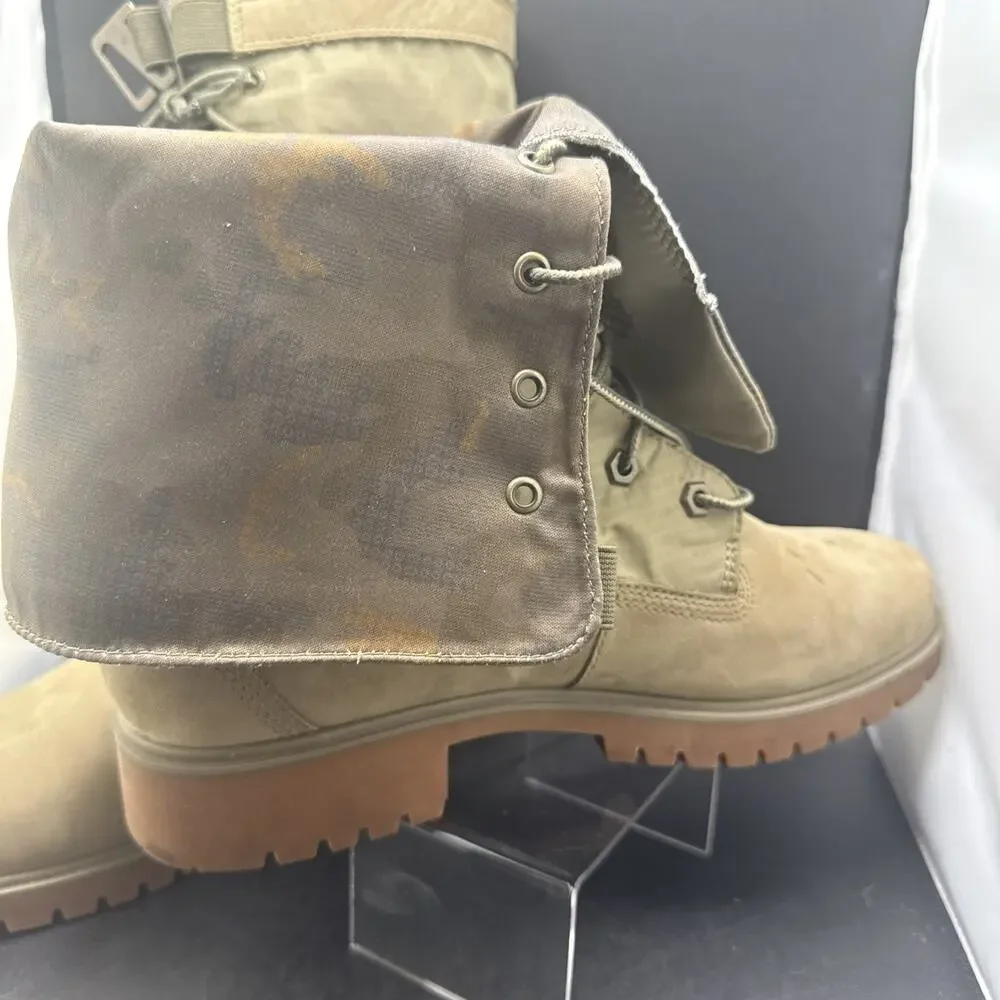 Timberland A2660 Roll Top Combat Boots Olive Camo Women’s US 9.5 A1THJ
