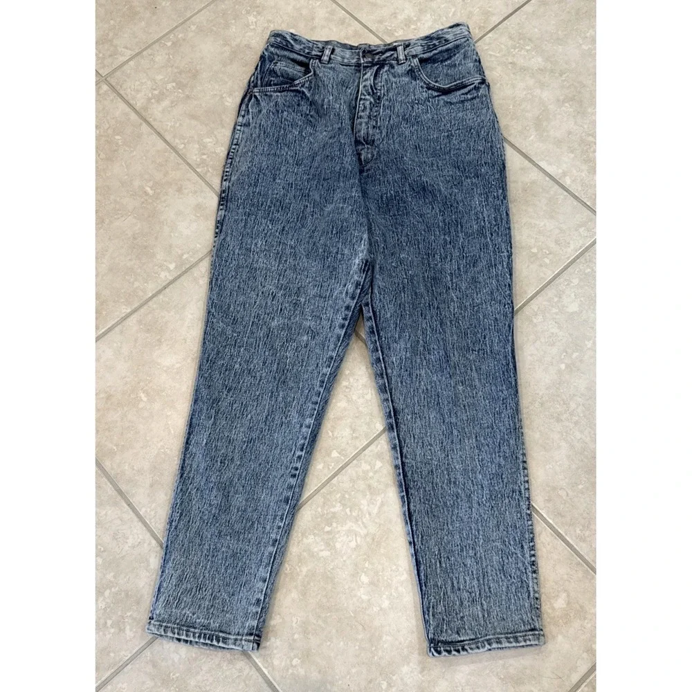 VTG‎ Pure Jeanswear Jeans Size 32 Acid Wash High Rise Tapered Leg Retro 90s