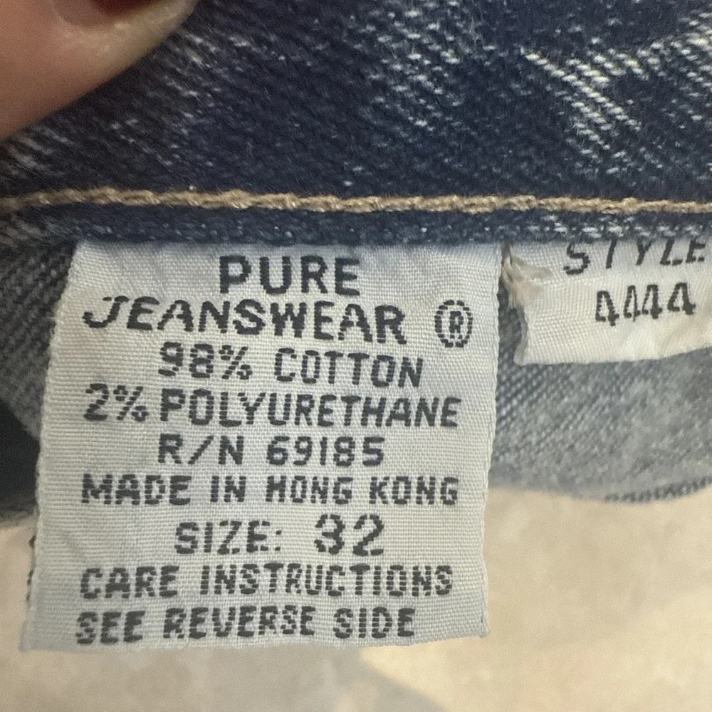 VTG‎ Pure Jeanswear Jeans Size 32 Acid Wash High Rise Tapered Leg Retro 90s