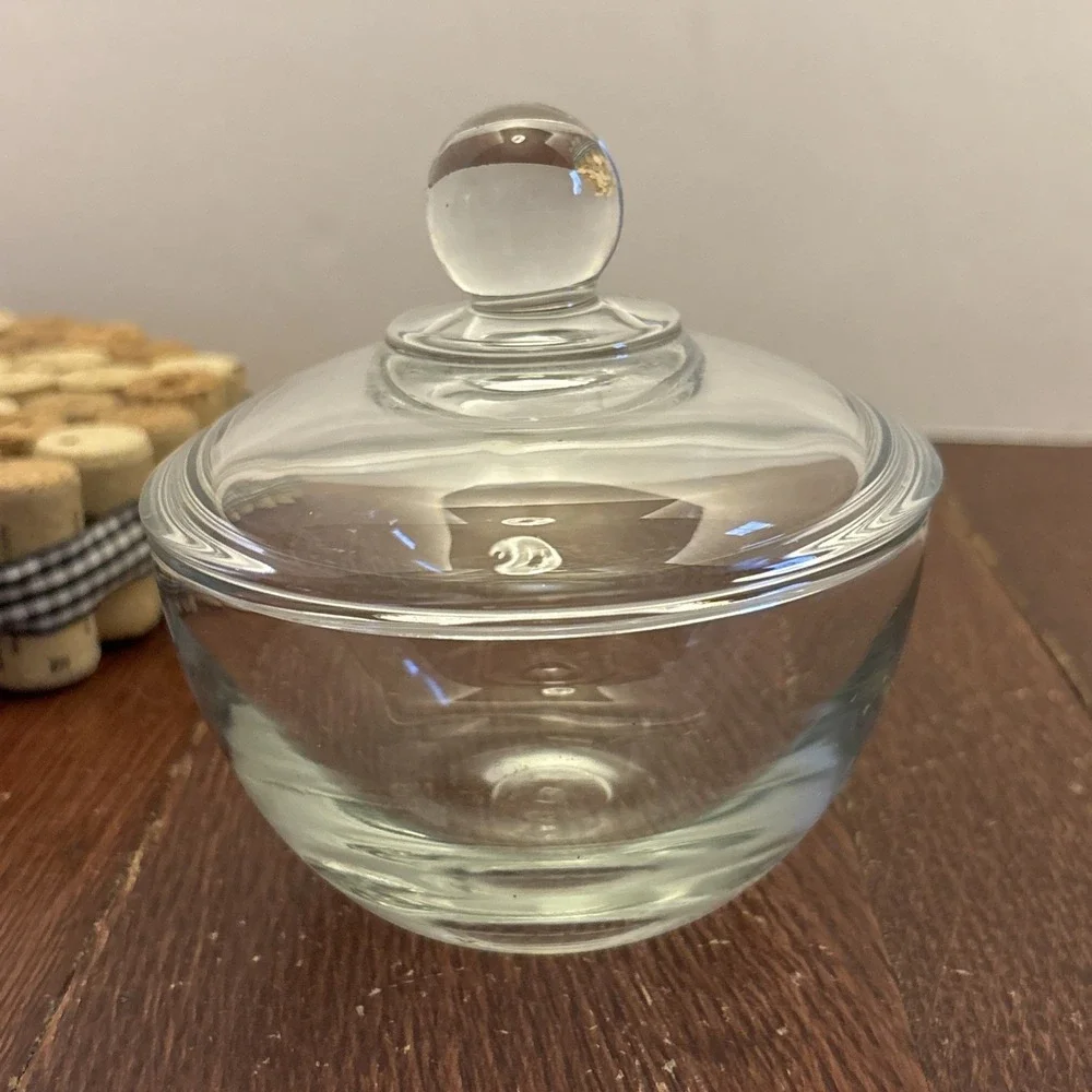 Anchor Hocking‎ Sugar Bowl With Lid 8oz Presence Clear Glass 4.38
