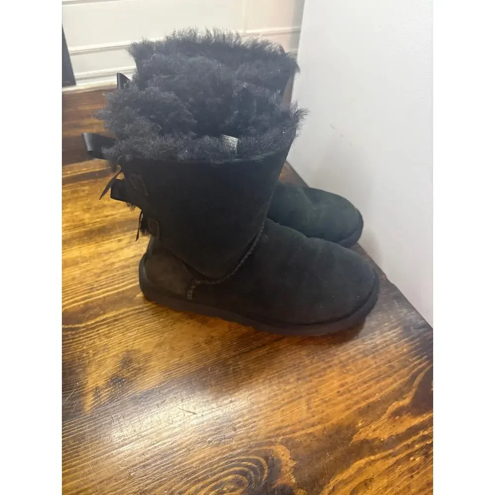 UGG Black Bailey Bow Boots Size 6