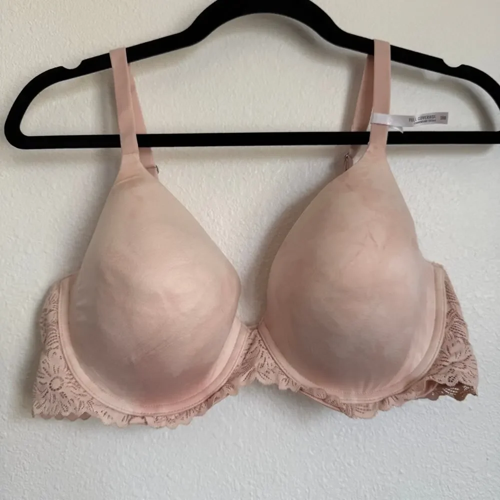 NWT AERIE Sunnie‎ Full Coverage Lightly Lined Blossom Lace Bra Marled Pale Pink