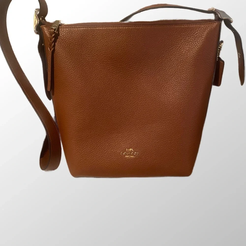 Coach Brown Leather Crossbody Bucket Bag NWOT