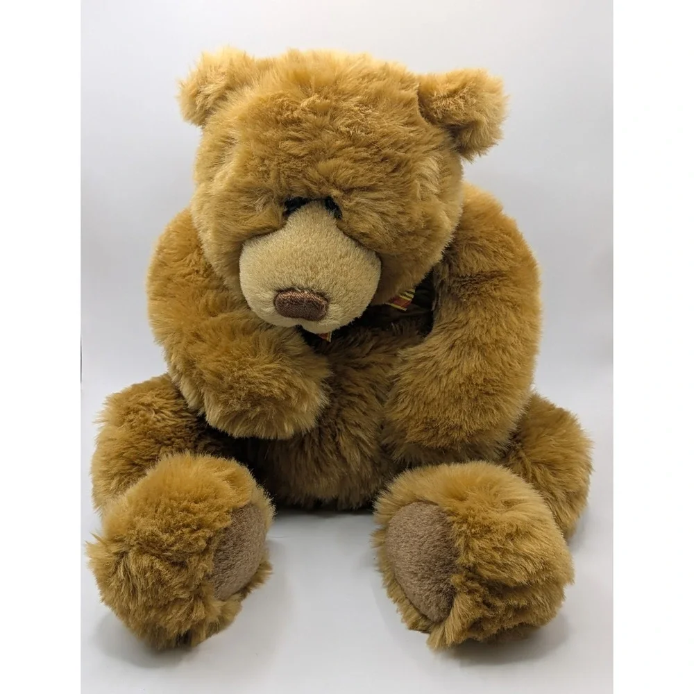 Gund‎ Teddy Bear Snoodles 2476 Stuffed Plush Plaid Bow Bean Bottom 16