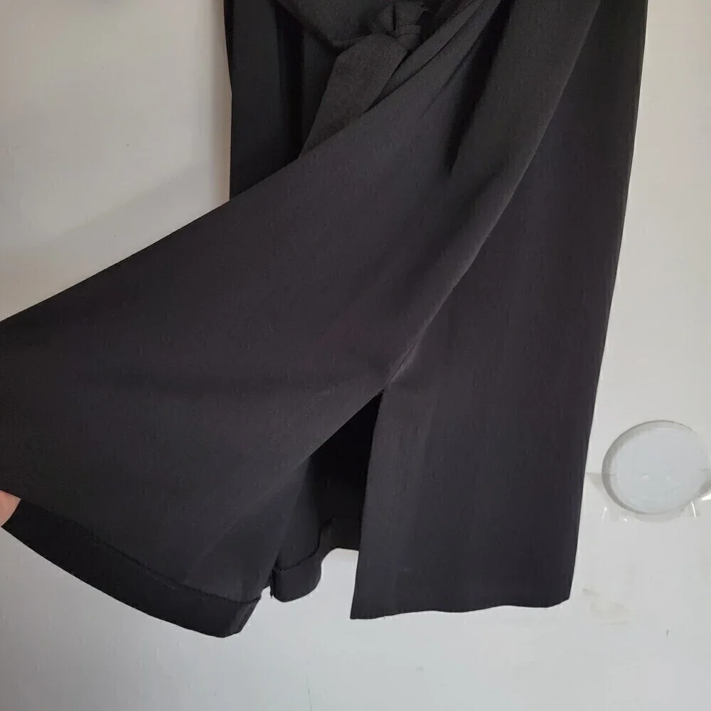 Zara Black 3/4 Sleeve Belted Career Sheath Dress Size Medium
