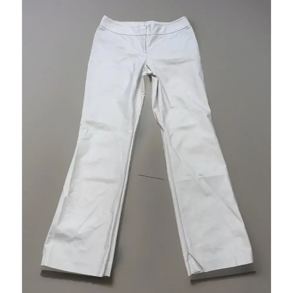 Halogen Women's Dress Pants Beige Straight Taylor‎ Fit Mid Rise Pockets Size 10