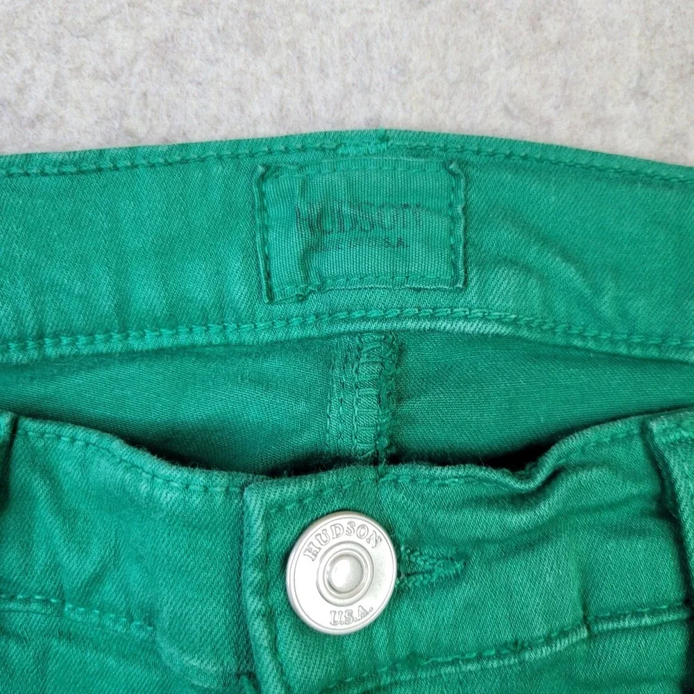 Hudson Nico Women's Size 28 Green Denim Midrise Super Skinny Jeans St Pattys Day