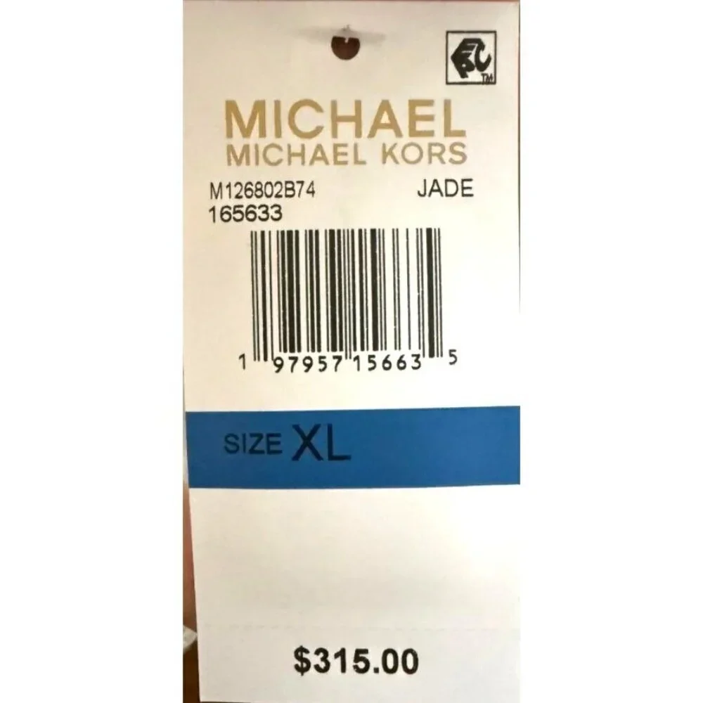 Michael Kors Womens Green Wool Blend Full Zip Belt Mid Length Pea Coat Sz XL New