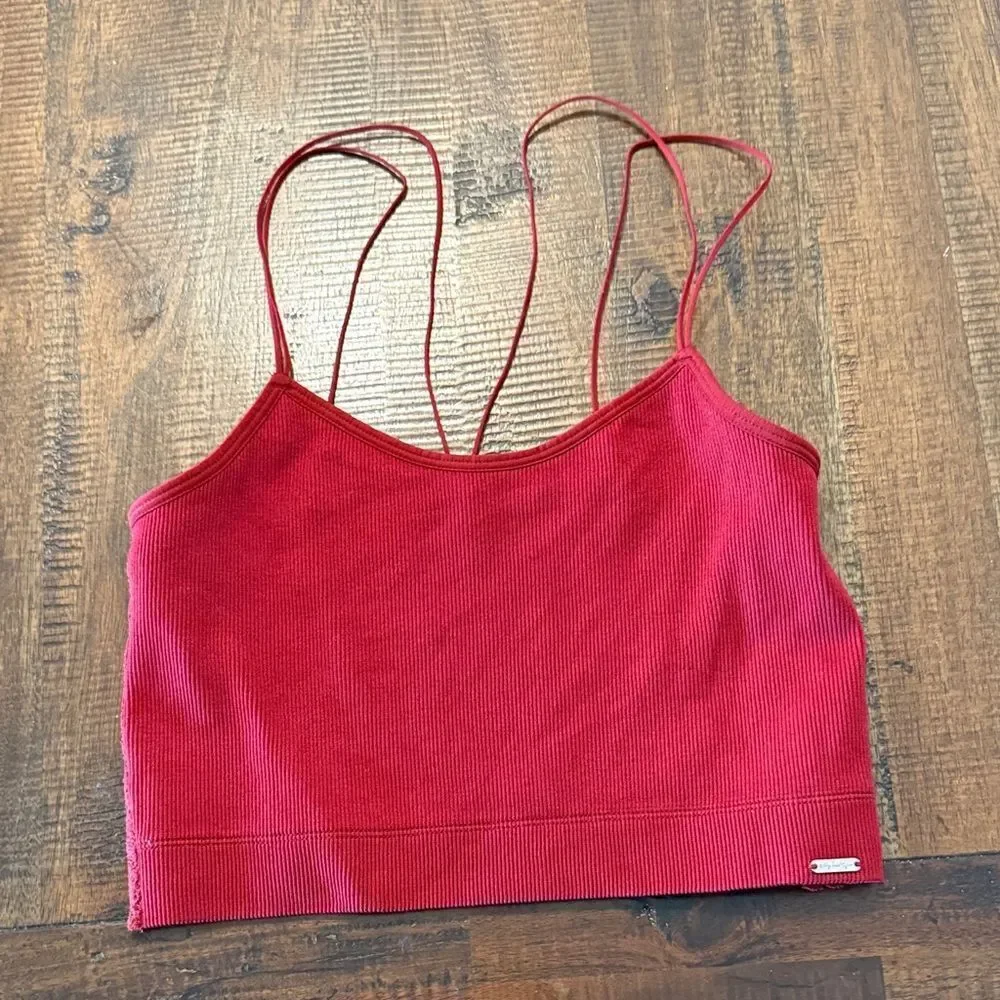 Gilly Hicks Ribbed Bralette Strappy Lace back