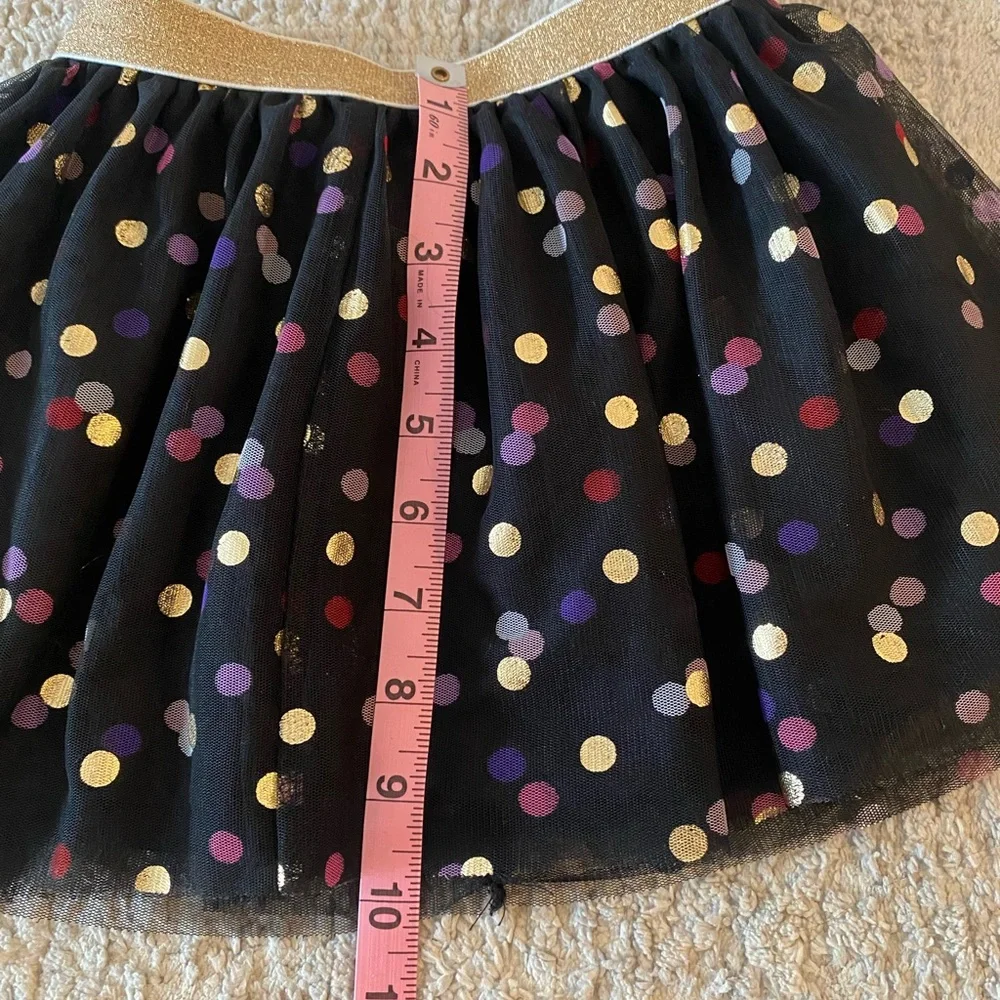 Epic Threads Polka Dot Black Skirt with Gold Waistband Size 4T