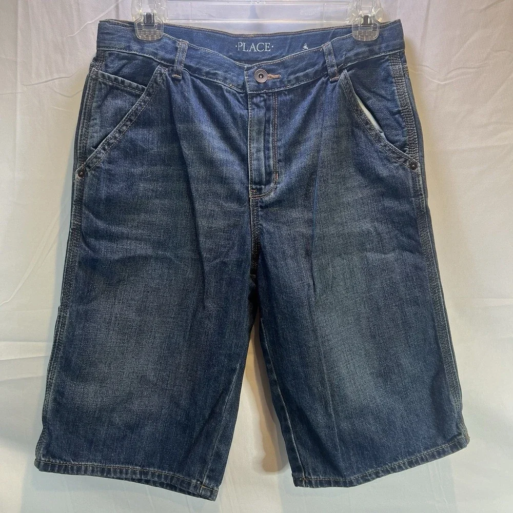 Boys Jean Shorts Children's Place Size 14 NWT Denim Dark Wash‎ Cargo Pocket