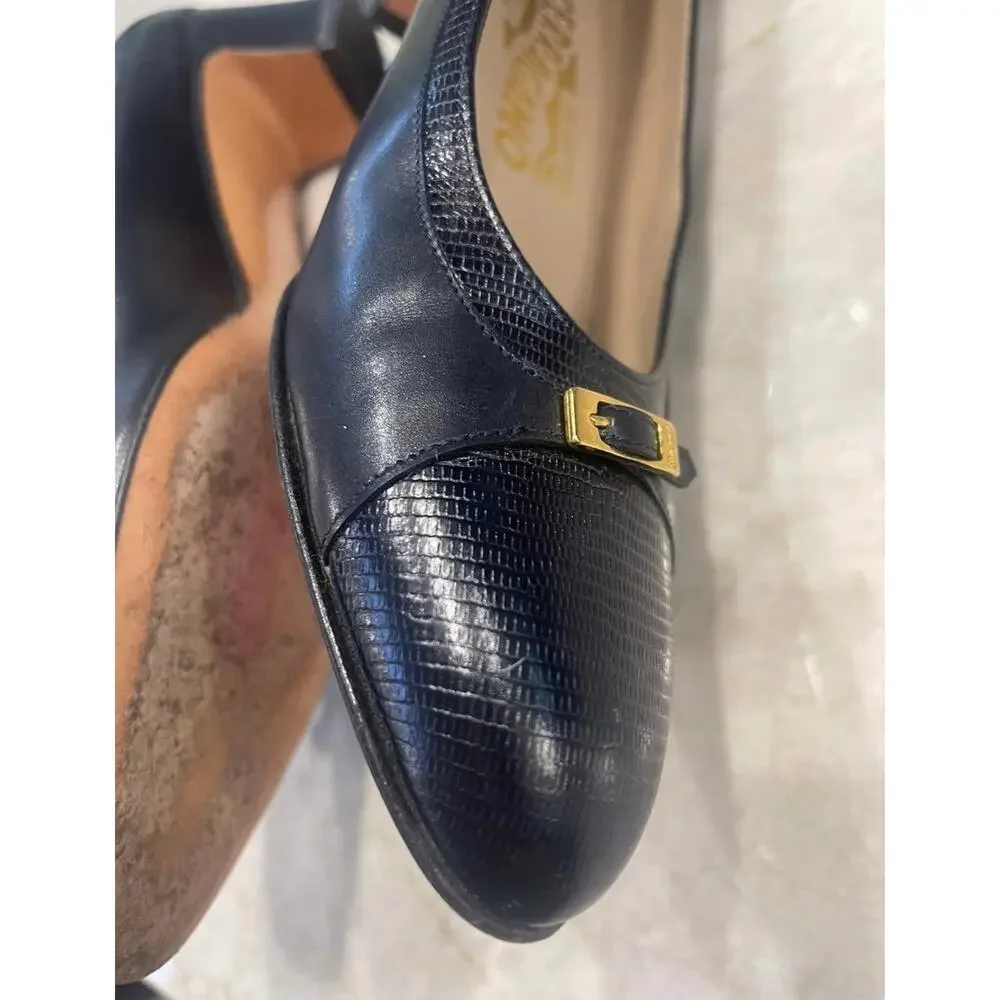 Salvatore Ferragamo navy shoes 8AAAA