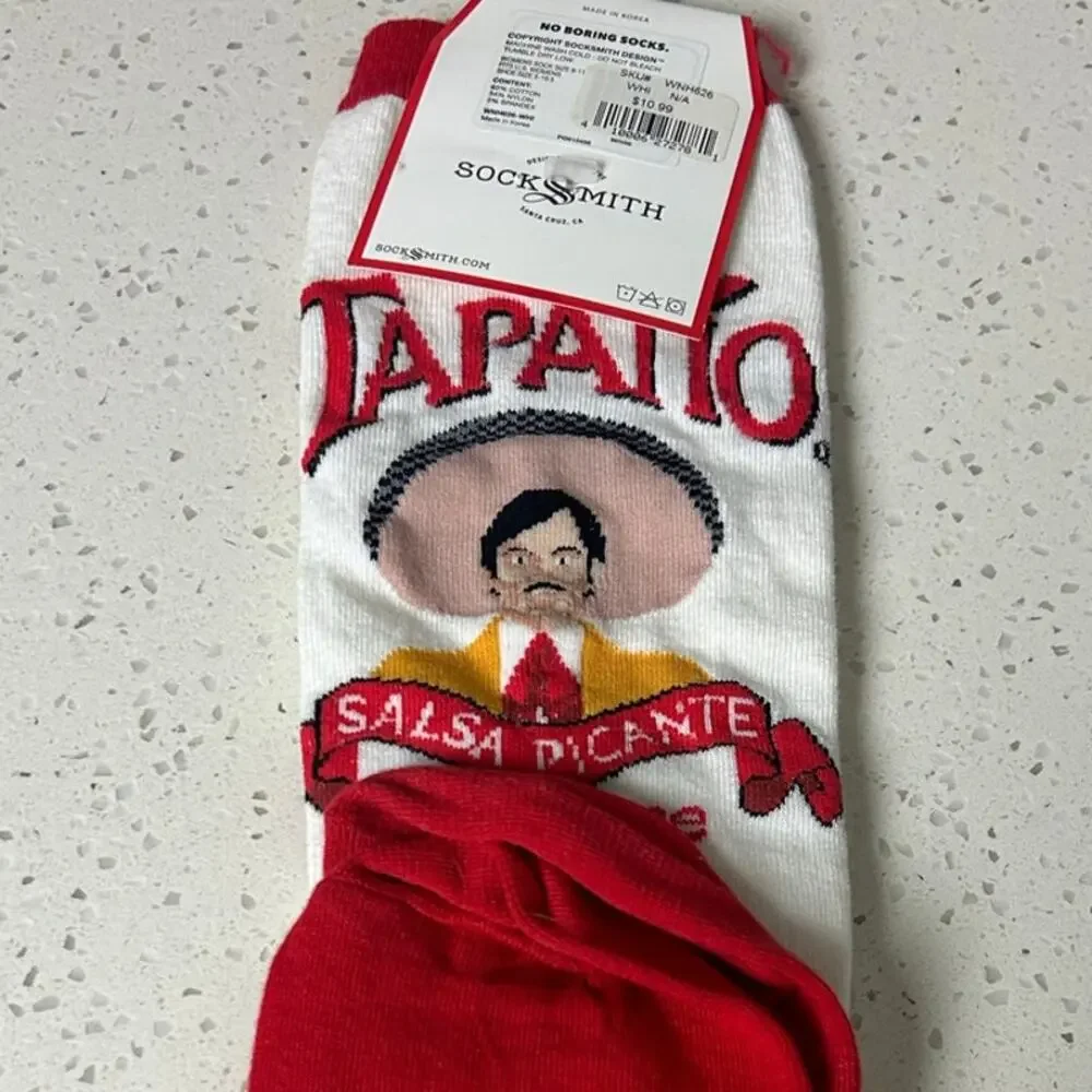 Socksmith Tapatío Salsa Picante Hot Sauce Women’s socks size 5-10.5 shoe NWT