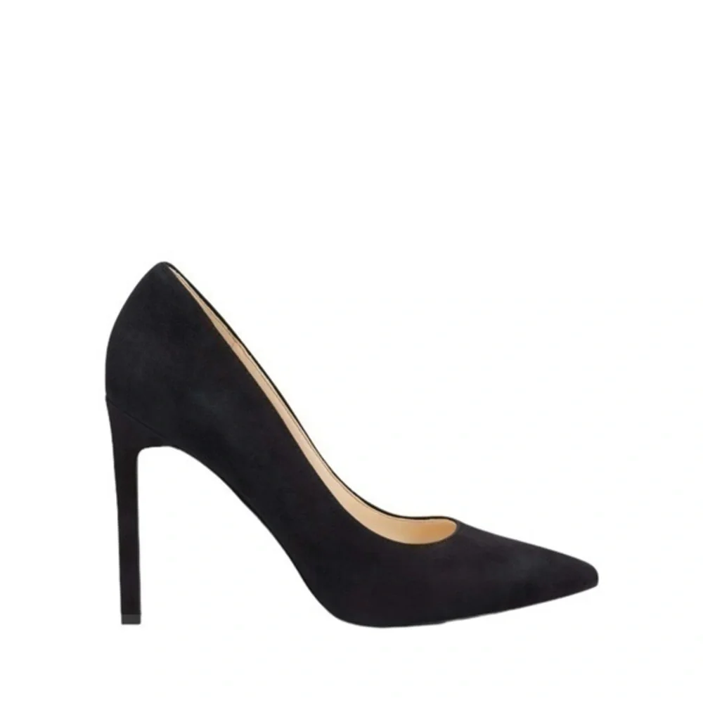 NEW Nine West Tatiana Black Suede Leather Pointy Toe Heels Pumps‎ Size 10