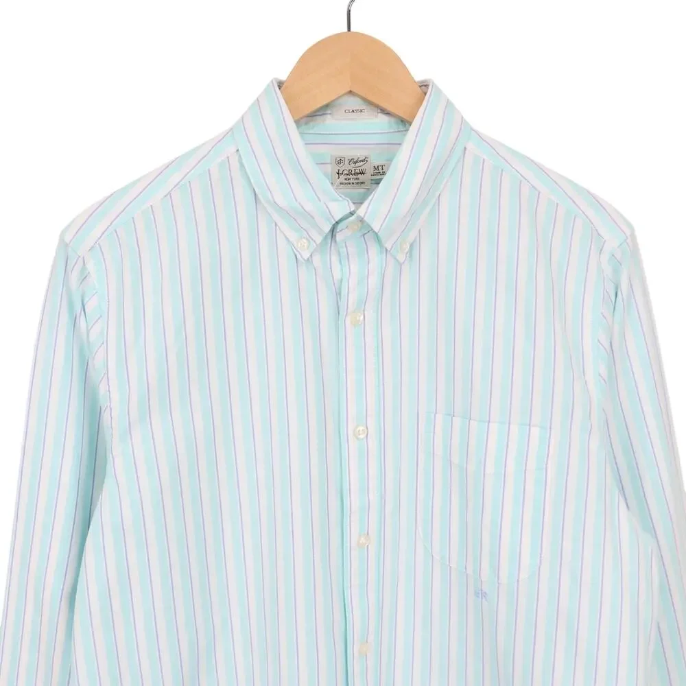J.Crew Men's Classic Broken-in Organic Cotton Oxford Stripe Shirt Medium T NWT