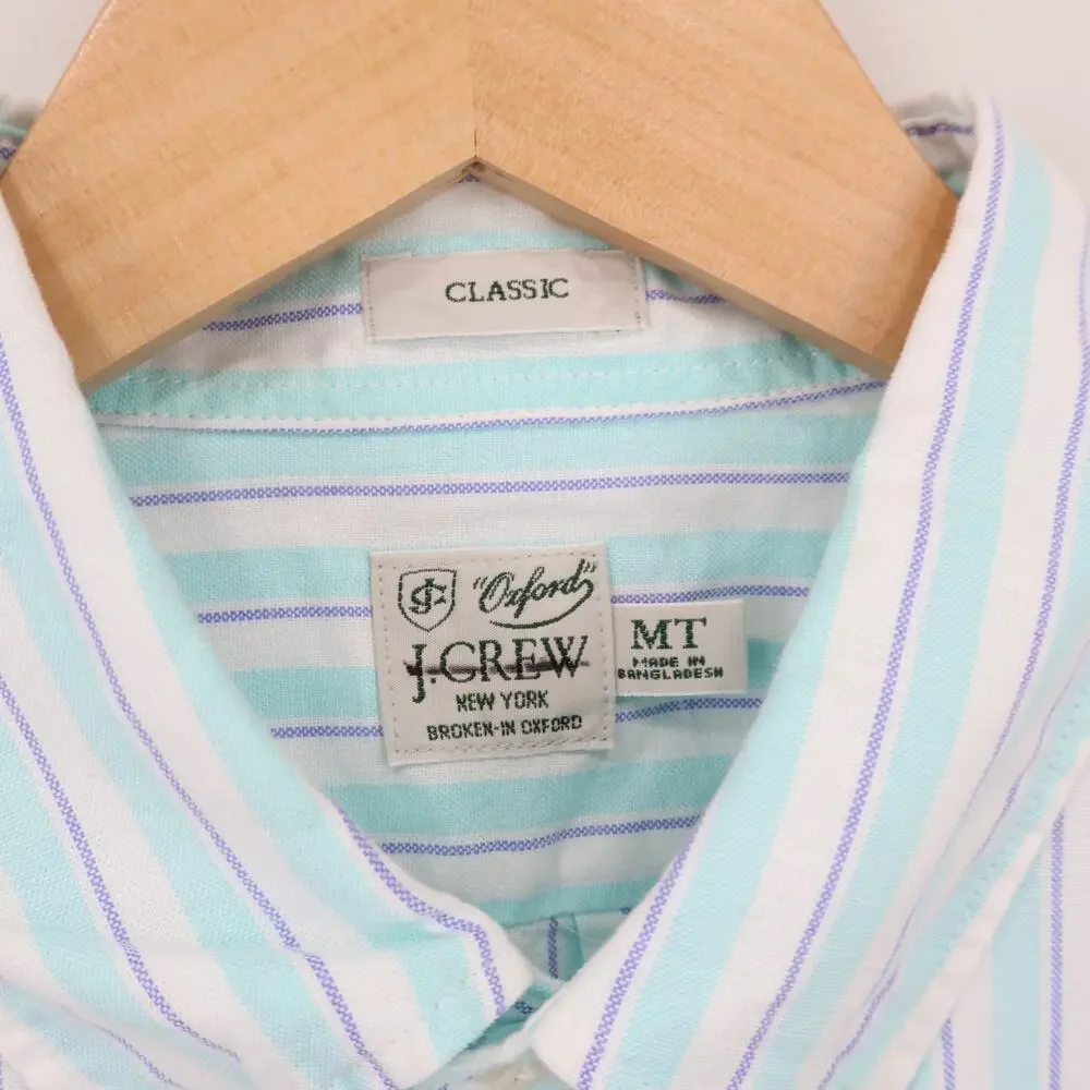 J.Crew Men's Classic Broken-in Organic Cotton Oxford Stripe Shirt Medium T NWT