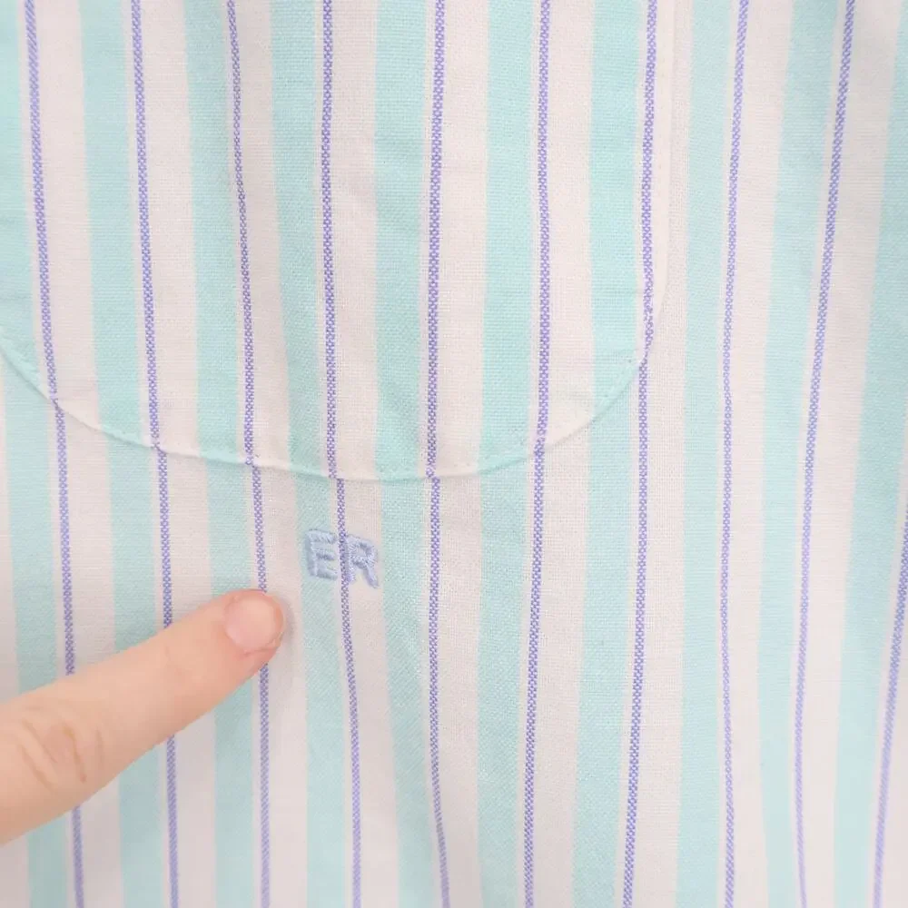 J.Crew Men's Classic Broken-in Organic Cotton Oxford Stripe Shirt Medium T NWT