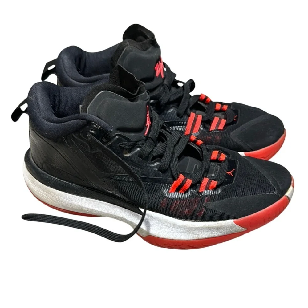 Jordan Zion 1 Bred Black Bright‎ Crimson Basketball Shoes DA3131-006 Mens 7Y