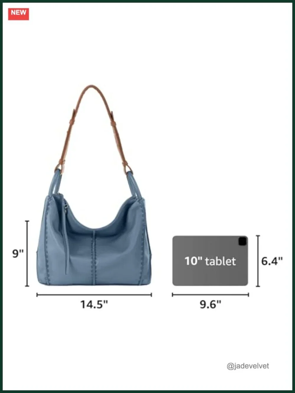 Large Hobo Purse with Zipper Pocket - Premium Cowhide Leather Handbag for