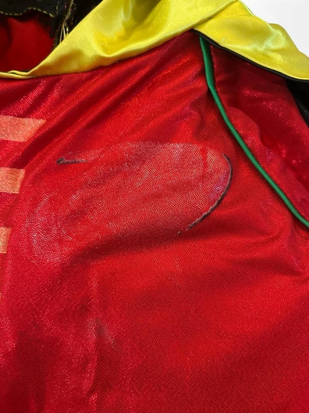 Robin costume for girls size 8-10. Red, black, and yellow with a green skirt.