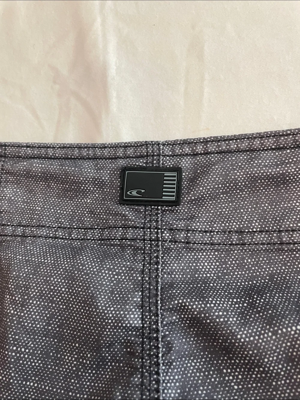 O’Neill Men's Black and Gray Striped Swim Board Shorts