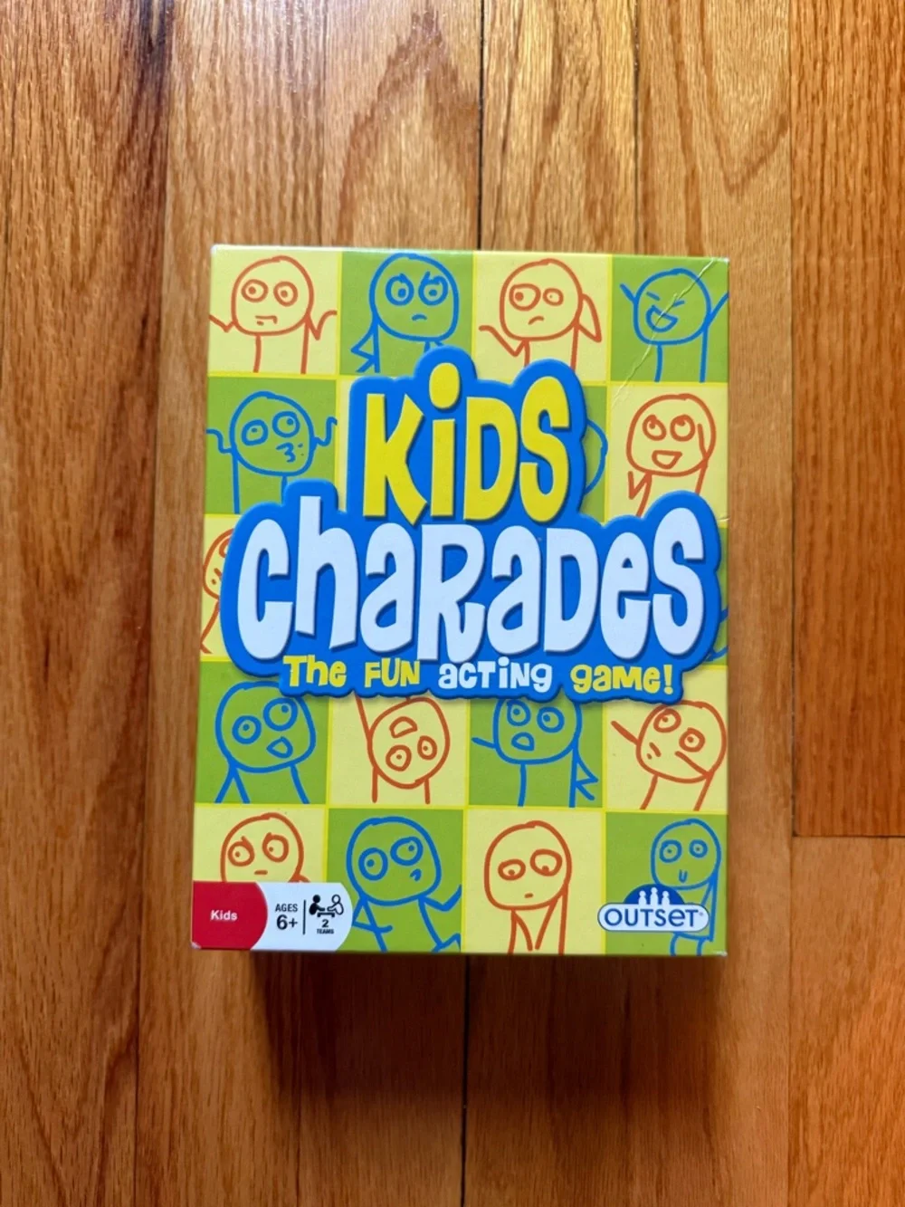 Kids Charades Board Game‎ by Outset - Yellow/Blue