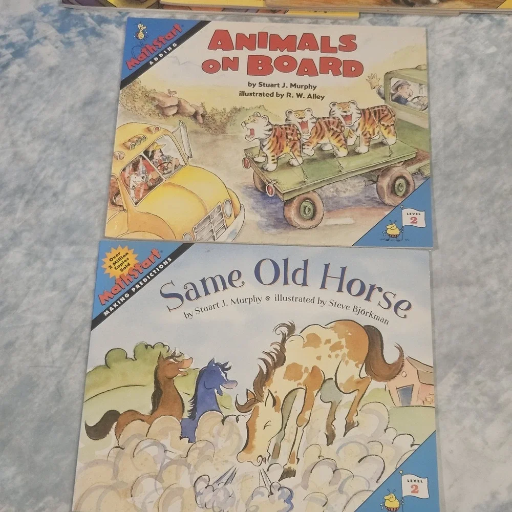 MathStart‎ Level 1 & 2 Book Lot Stuart J Murphy Homeschool Early Math 5 Books