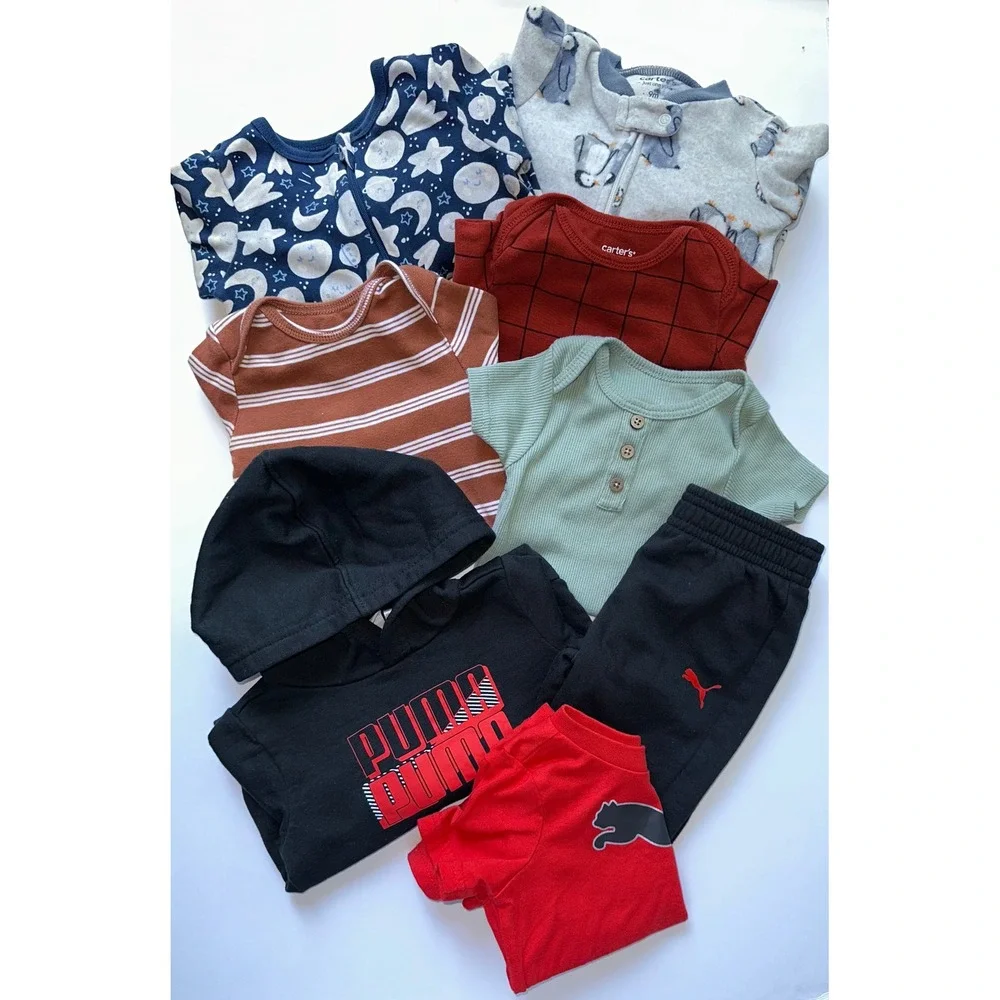 Baby Boy Lot‎ of 8 Play Wear Sleepwear Bundle Size 6-9mo