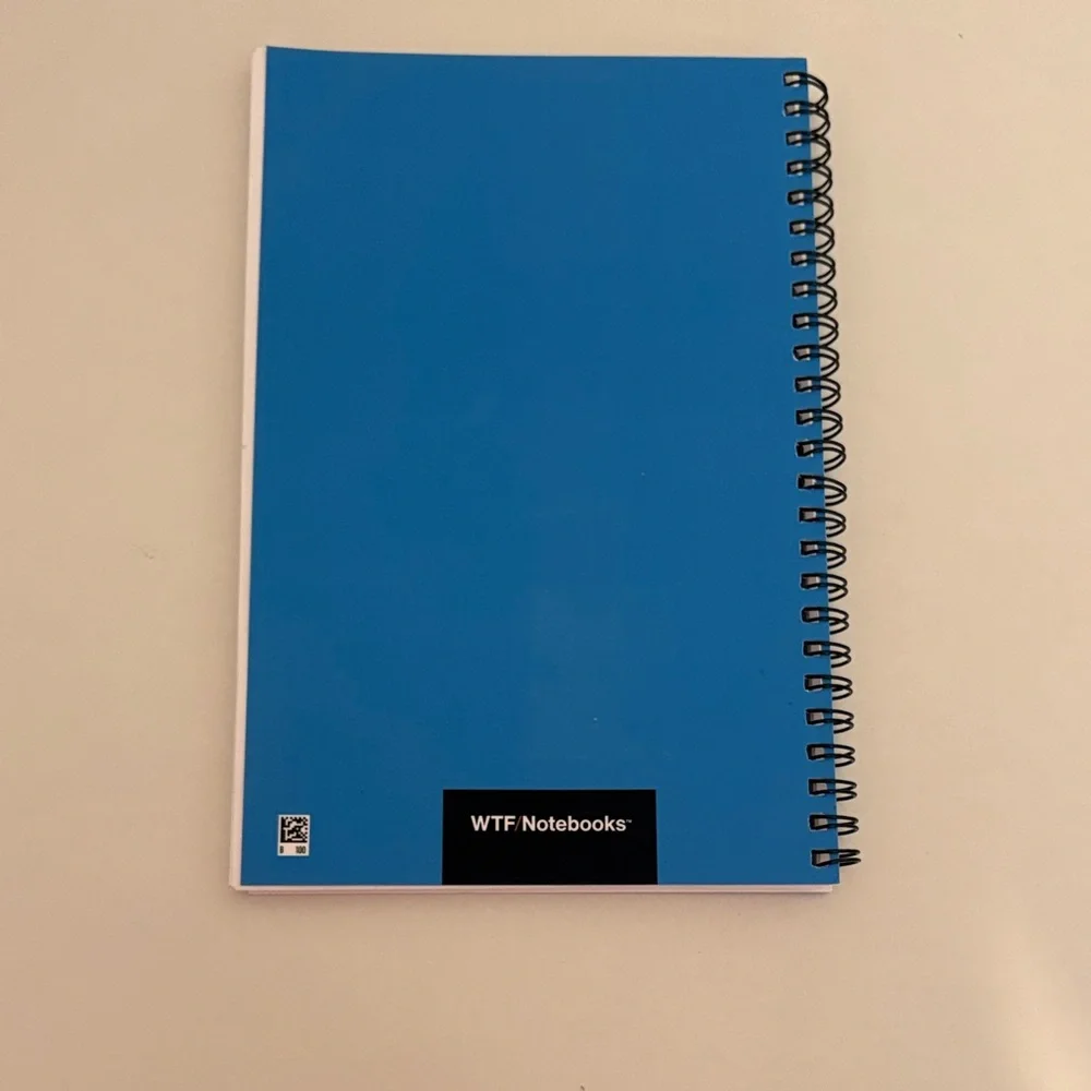 wtf notebooks blue spiral