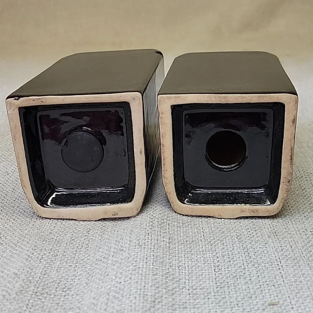 Vintage Stove Top Range Salt Pepper Shaker Black Deco‎  4